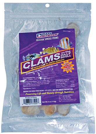 Ocean Nutrition Clams On the Half Shell Frozen Fish Food (4 oz (113 g))