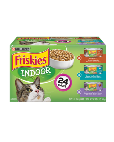 Friskies Indoor Wet Cat Food Variety Pack 24 Count (5.5-oz, 24 Ct)