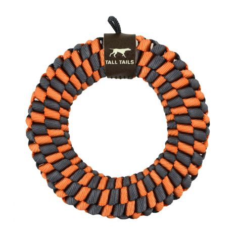 Tall tails ORANGE BRAIDED RING TOY