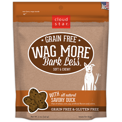 Cloud Star Wag More Bark Less Soft and Chewy Grain Free Savory Duck Dog Treats