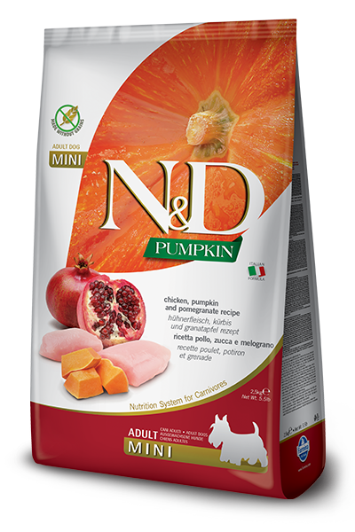 Farmina N&D Pumpkin Formula Chicken, Pumpkin & Pomegranate Mini Adult Dog Food (15.4 Lb.)