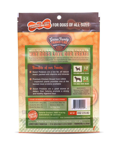 Gaines Family Farmstead Chicken Wrapped Sweet Potato Bones Dog Treats (8-oz)