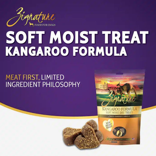 Zignature Kangaroo Formula Soft Moist Dog Treats (4 oz - New Heart Shape)