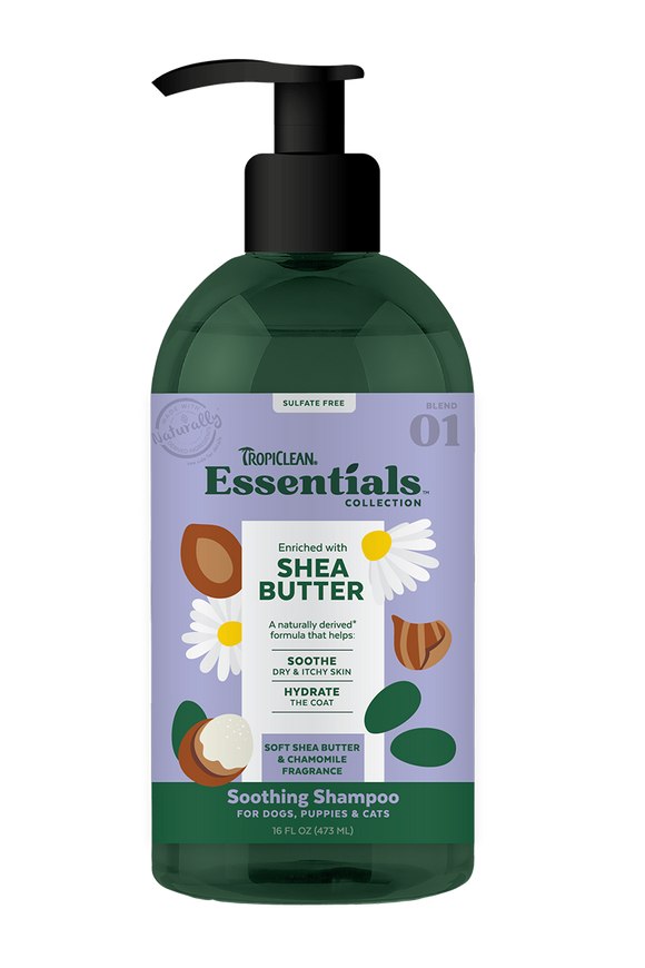 Tropiclean Essentials Shea Butter Shampoo For Dogs, Puppies And Cats