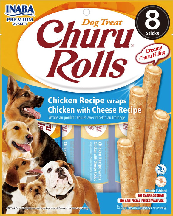 Inaba Churu Rolls Chicken with Cheese Dog Treats