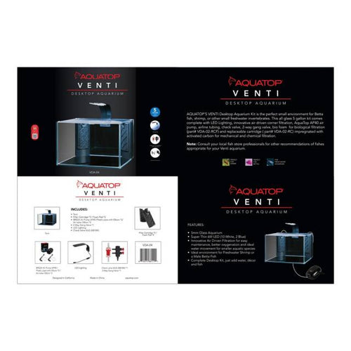 AQUATOP Venti Professional Showcase Glass Aquarium Kit VDA-04