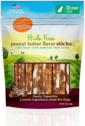 Canine Naturals Hide Free Peanut Butter Chews Sticks for Dogs