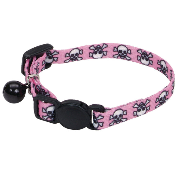 Coastal Pet Products Li'l Pals Adjustable Breakaway Kitten Collar (Pink Skulls)