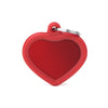 MyFamily Hushtag Red Aluminum Heart ID Tag with Rubber (Media, Red)