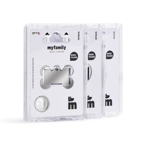 MyFamily ID Tag Basic Collection Big Bone in Chrome Plated Brass