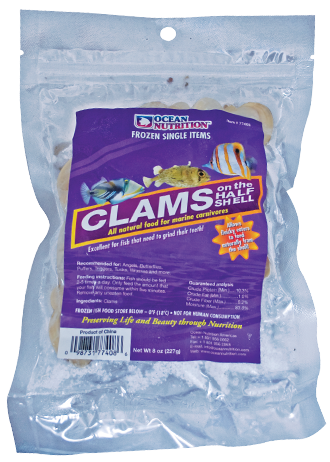 Ocean Nutrition Clams On the Half Shell Frozen Fish Food