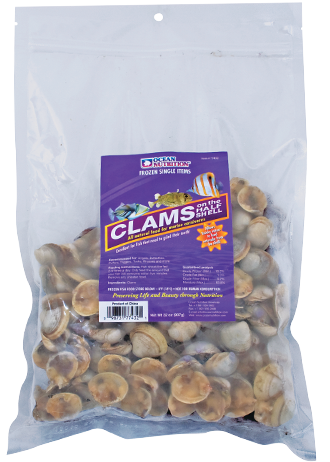 Ocean Nutrition Clams On the Half Shell Frozen Fish Food