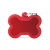 MyFamily Hushtag Big Red Aluminum Bone ID Tag with Rubber