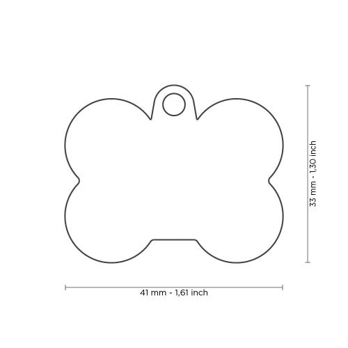 MyFamily Hushtag Big Red Aluminum Bone ID Tag with Rubber