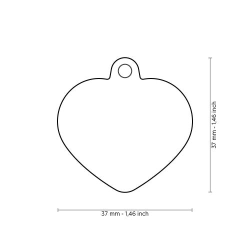 MyFamily Hushtag Red Aluminum Heart ID Tag with Rubber