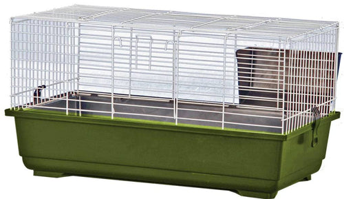 A & E Cage Rabbit/Guinea Pig Cage - Green Base with White Wire