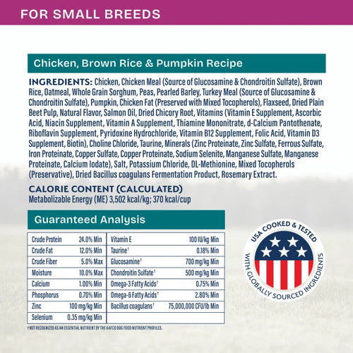 Natural Balance Chicken, Brown Rice & Pumpkin Small Breed Recipe Dry Dog Food