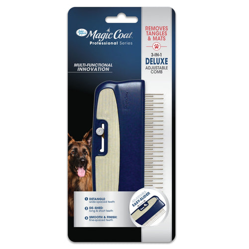 Four Paws Magic Coat® Professional Series 3-in-1 Deluxe Adjustable Dog Comb