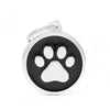 MyFamily Classic Big Black Circle with Paw ID Tag