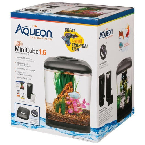 AQUEON MINI CUBE LED DESKTOP AQUARIUM KIT (1.6 GAL-8X8X9 IN)