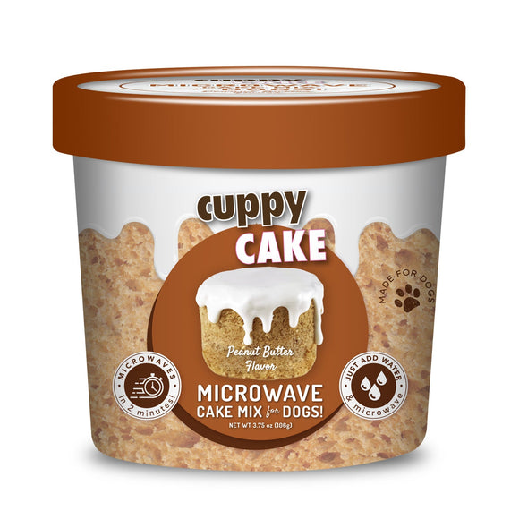 Puppy Cake Cuppy Cake - Microwave Cake in A Cup for Dogs (3.75 oz, Peanut Butter Flavor)