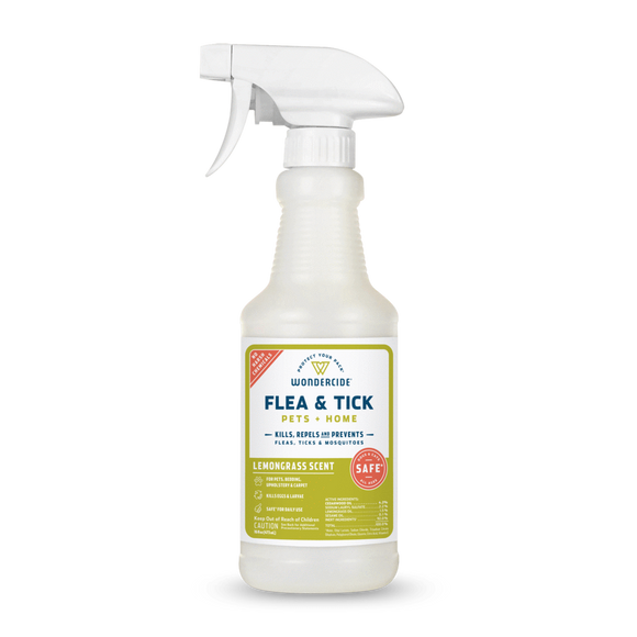 Wondercide Lemongrass Flea & Tick Spray for Pets + Home with Natural Essential Oils (32 oz)