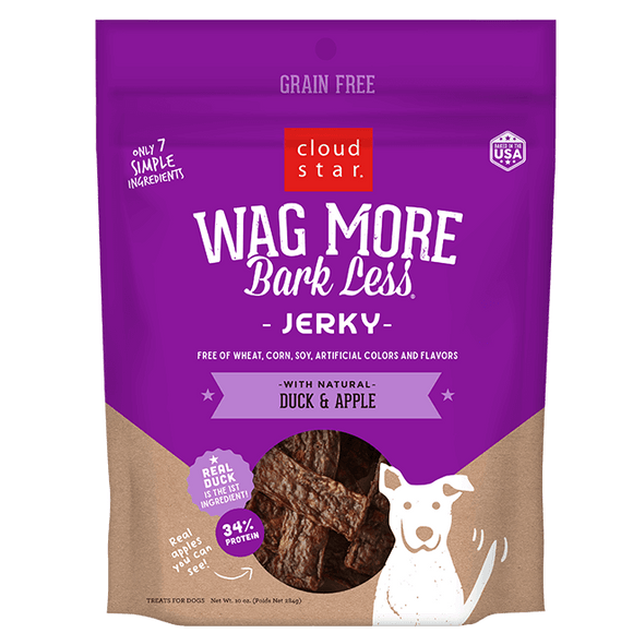 Cloud Star Wag More Bark Less Jerky: Duck & Apple Dog Treats