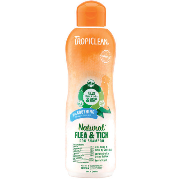 TropiClean Natural Flea & Tick Soothing Shampoo for Dogs (20-oz)