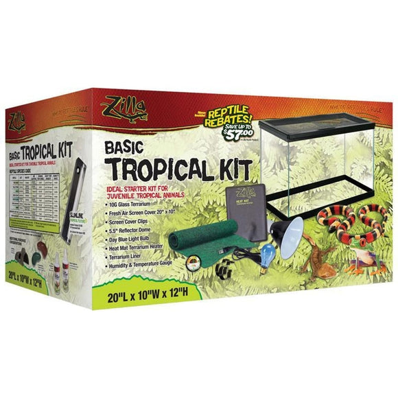 Zilla Basic Tropical Reptile Starter Kit (10 GAL-20X10X12 IN)